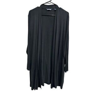 Lands End Womens Black Open Cardigan Sweater Sz 1X 16W